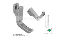 Pol pätka na našívanie kedru pre šijacie stroje, pravá 3.2mm P31C1/8 [12435R 1/8]